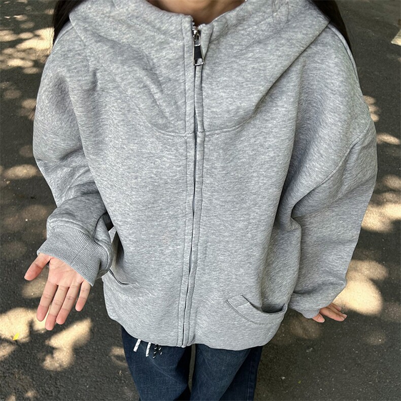 抖音得物高品质二开25秋冬美式高街重磅结构高领连帽卫衣外套W62，男装卫衣，电商A486-1