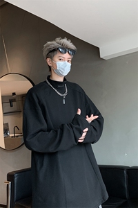 半高领长袖卫衣男秋季宽松休闲套头t恤打底衫 XZ514-2-24230-P48图片