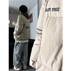 1506-1/MY106/P80假两件连帽棉服冬季潮牌男女宽松加厚保暖棉衣1，男装棉衣，星座1506-1