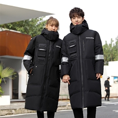 原版现货足品质款连帽鸭鸭校服团体服情侣白鸭绒羽绒服男长款，男装羽绒服，星座301D-5(原星座1415）