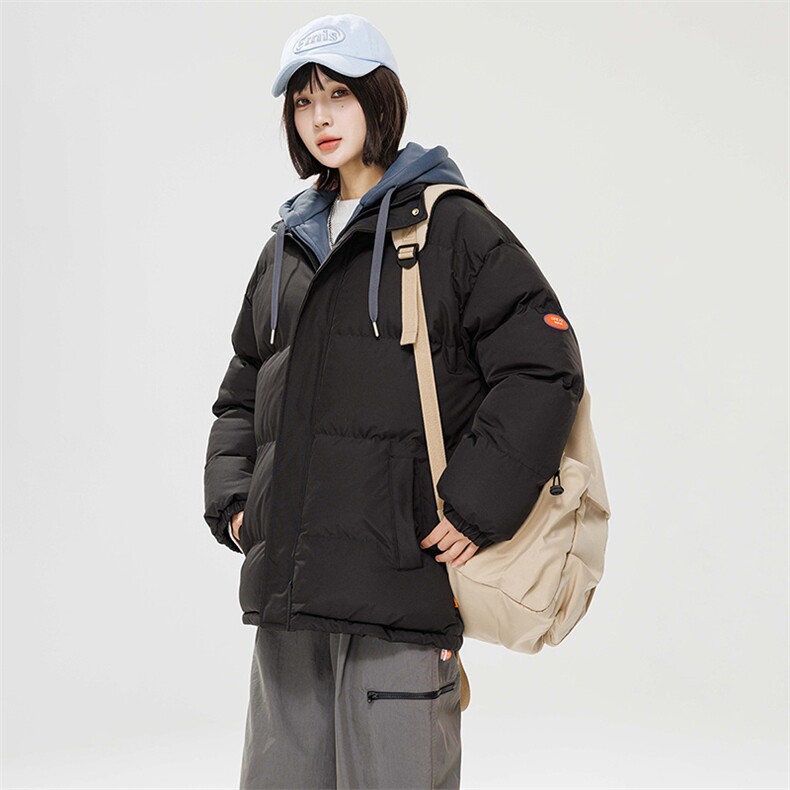 棉衣男三防冬季新款港风宽松连帽假两件加厚棉服914-4-WT08 P70图片