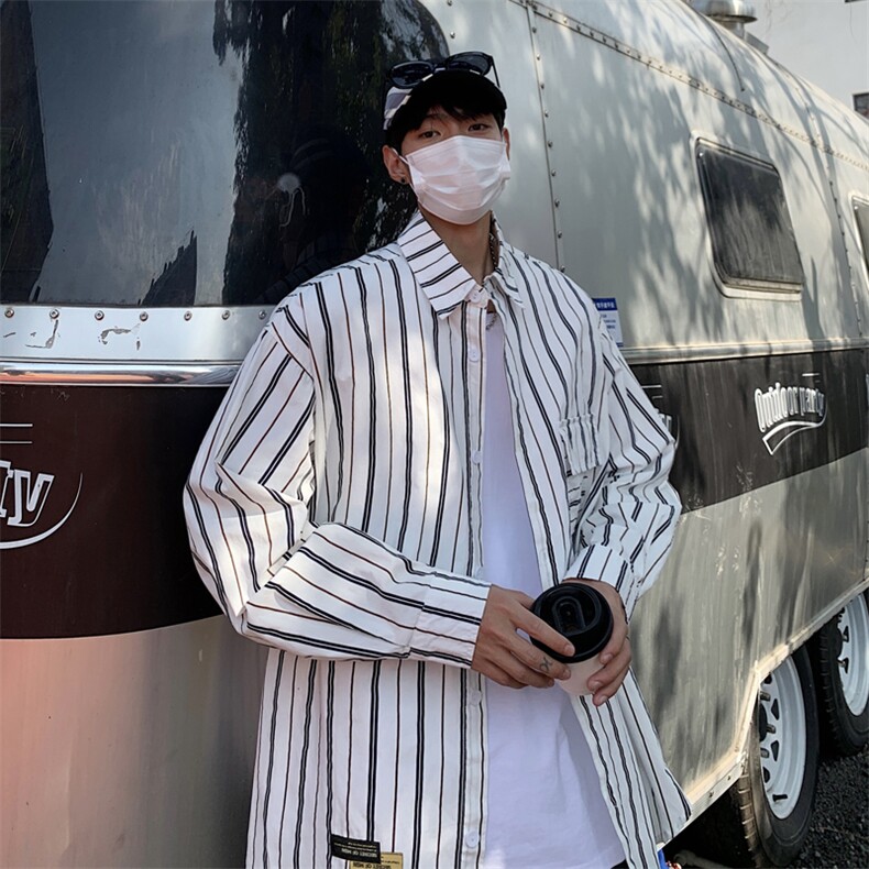 男青春流行长袖标准春季原宿潮方领新款潮流NC15P40,男装衬衫,星座1116-2