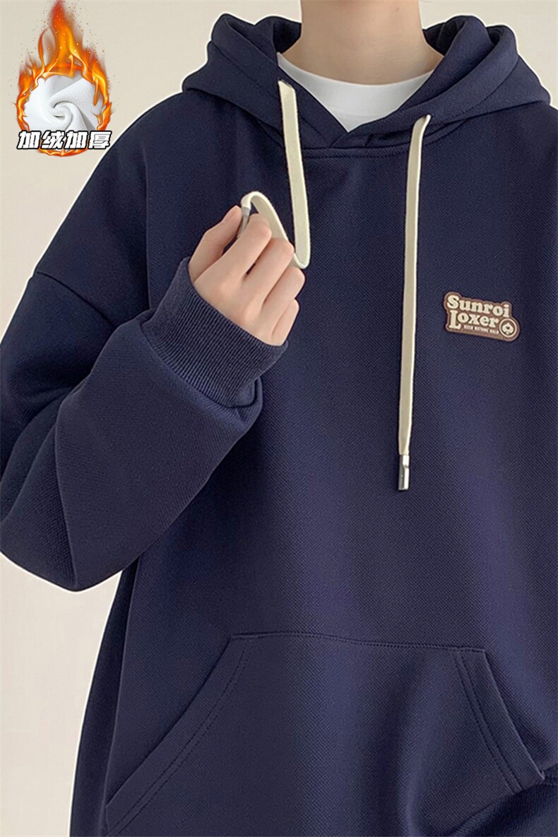2023冬季新款港风大皂大码加绒加厚连帽卫衣M-5XHW23809-P55,男装卫衣,电商A022