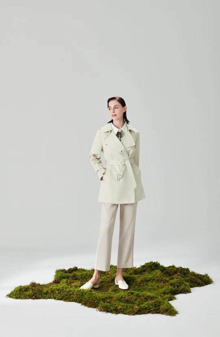 【现货】22春季新款韩版修身风衣，女装风衣，"JINI PIUS及加"