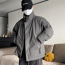 现货美式高街休闲夹克冬季立领纯色三防户外工装加厚棉服外套，男装夹克，电商A486