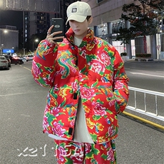 Y99男女休闲花衣服外套冬季保暖防寒面包衣服风大码汉服土潮，男装棉衣，星座115A(原星座507）