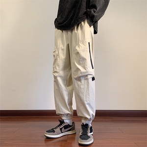 KP801 P50港风工装休闲裤男宽松直筒束脚伞兵裤图片