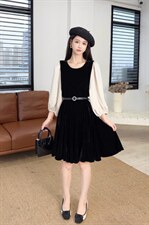 秋款金丝绒连衣裙，女装连衣裙，觅 愉