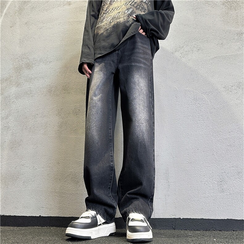 k1093-p45-控68M-5XL大码现货折皱宽松cleanfit牛仔裤,男装牛仔裤,星座116