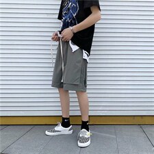 夏季五分短裤男港风宽松直筒休闲假两件休闲运动裤韩版DK633-p25，男装休闲裤，星座1008