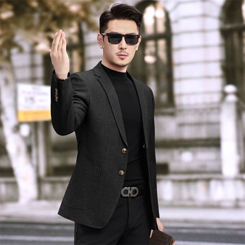 新款春季新款便西男士格子西装休闲西服外套7817P145225,男装西服套装,电商D225-1