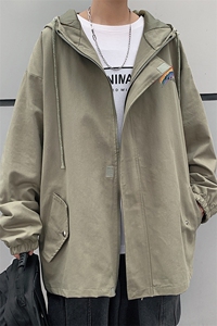 JK41064-P85纯棉连帽夹克男士大码工装夹克男外套男图片