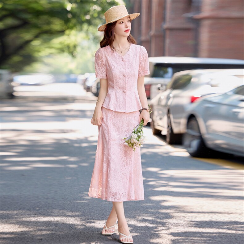 现货！夏季新款2025套装女气质优雅时尚显廋舒适两件套,女装套装/套裙,涵墨
