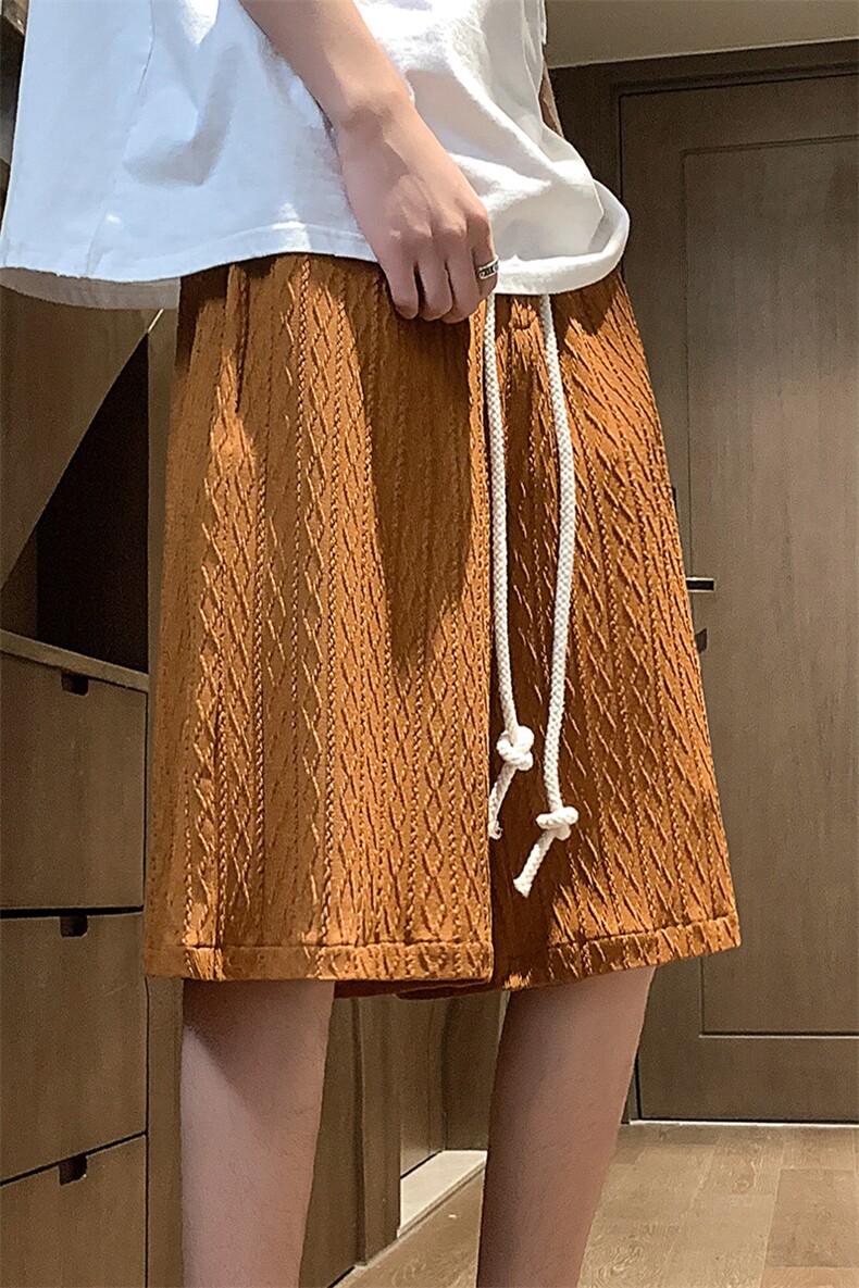 冰丝短裤男夏薄款设计感美式宽松抽绳休闲五分裤XZ514-2-1525-P38,男装牛仔裤,星座514-2(原B239)