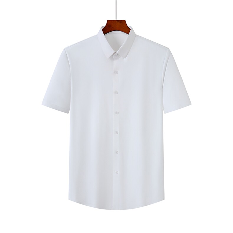 短袖衬衫男薄款翻领上衣服夏季中年男士休闲百搭半袖衬衣爸爸装,男装衬衫,电商B212（原钱塘6029）