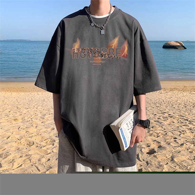 量大优供视频220克美式短袖t恤T3192得物直播有280克品质,男装T恤,电商A486