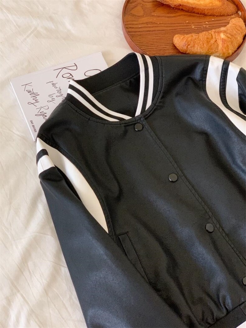 【秋款新品】进口PU棒球服，其它，TWO LAPS