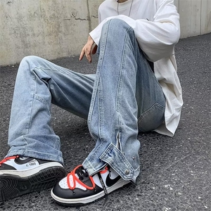 牛仔裤男秋季潮大码休闲裤子高街NK728P45图片
