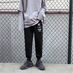 港风休闲裤男韩版印花宽松潮流束脚裤百搭运动卫裤N图片