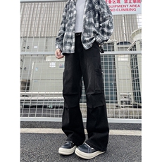 做旧水洗牛仔裤春新款美式街打褶设计长裤子N01126-P53，男装牛仔裤，星座308B-2
