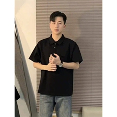 欧美潮牌polo衫男生夏季薄款纯色百搭短袖t恤大码宽松五分袖衣服，男装T恤，星座1008