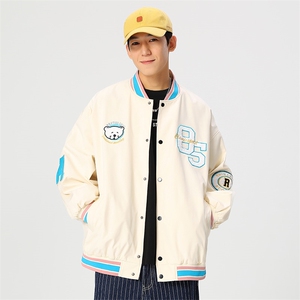 秋冬款棒球服外套男潮牌潮流字母刺绣情侣学生夹克22102-P65控118图片