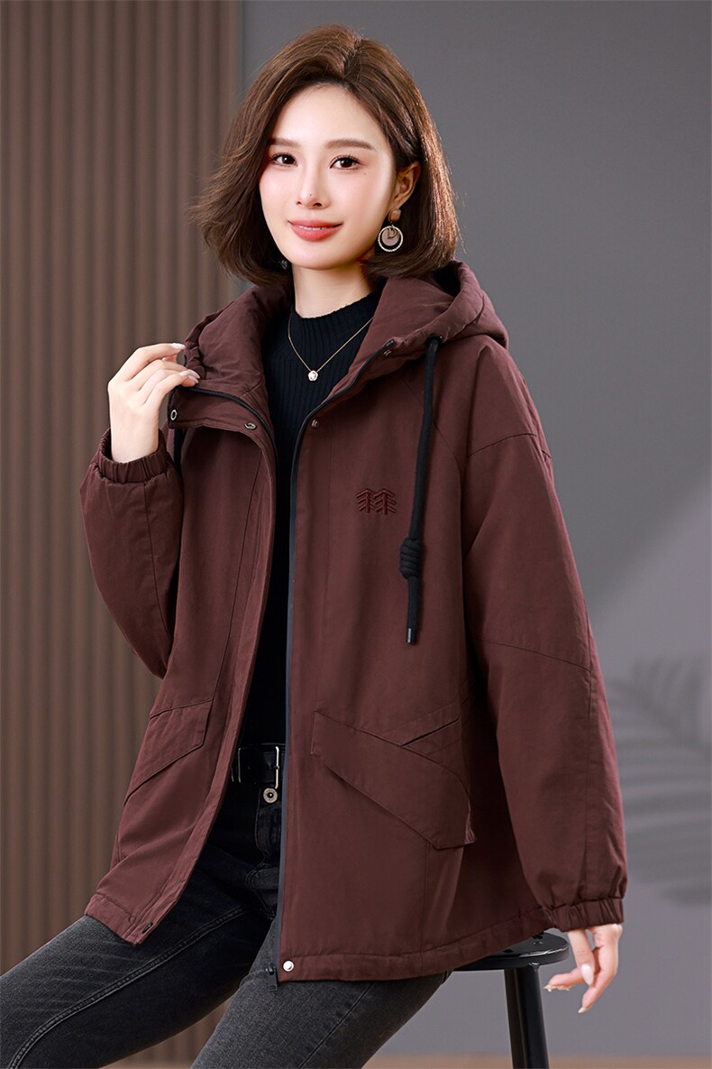 派克服女短款加绒加厚2025年冬季新款小个子妈妈洋气连帽棉衣外套,女装派克服,韩派