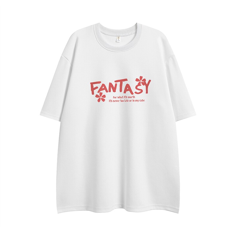 白底23新款夏季时尚百搭宽松圆领字母印花短袖T恤T6096P25控38,男装T恤,电商A268-1