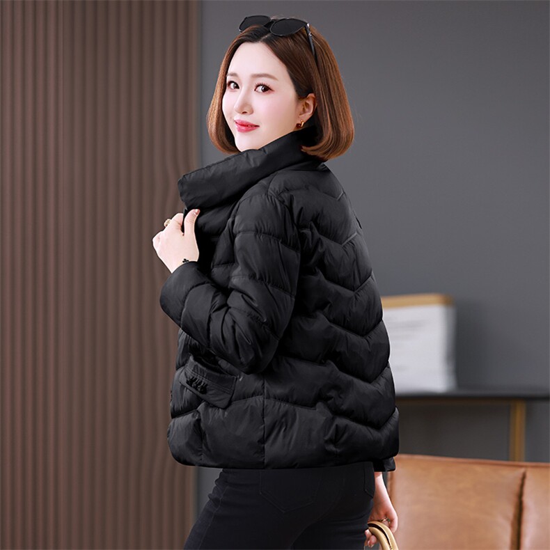 时尚保暖立领棉服外套女冬季新款修身显瘦短款棉衣,女装棉衣/棉服,雪樱依海
