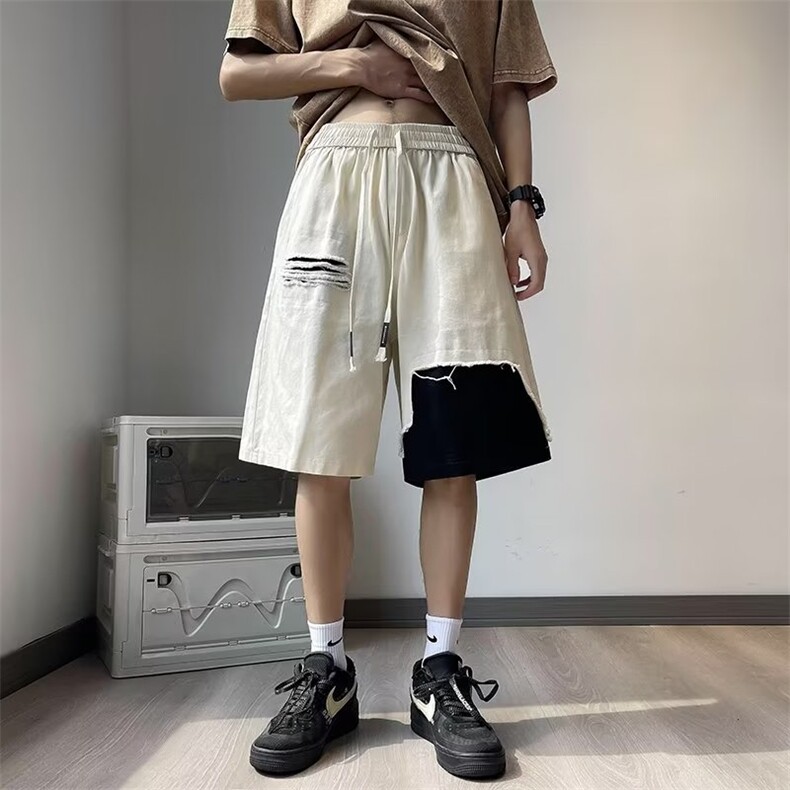 工装短裤男士夏季潮牌宽松日系休闲男款美式复古五分裤E122P38，男装牛仔裤，星座1116-2