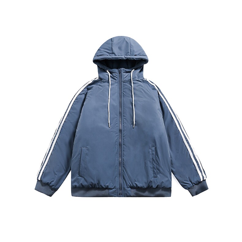 特批50冬季新款加厚保暖条纹休闲棉衣男女情侣款潮流中性风M8912,男装棉衣,电商A128