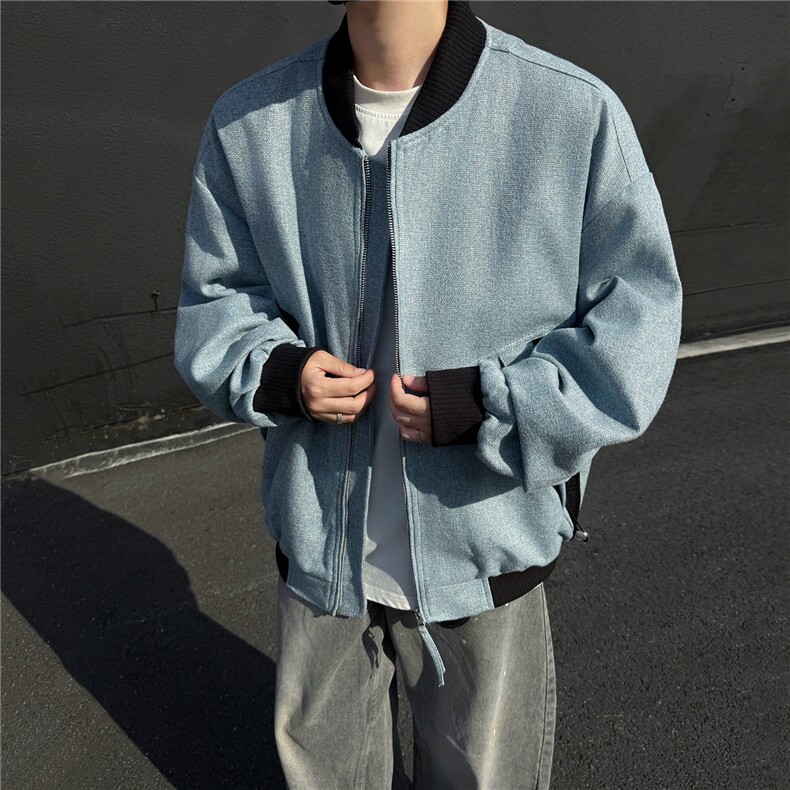黑墙棒球服工装夹克休闲潮牌高品质立领休闲外套A436-6107-P75,男装夹克,电商A436
