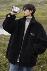 WASSUPHAPPY摇粒绒棉服外套男秋冬季潮牌羊羔毛保暖冬装痞帅棉衣，男装棉衣，电商A102