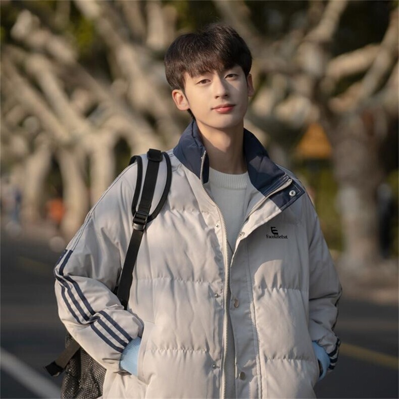 美式拼接棉服男冬季新款宽松立领面包服小个子棉衣外套8857/P105,男装棉衣,星座506