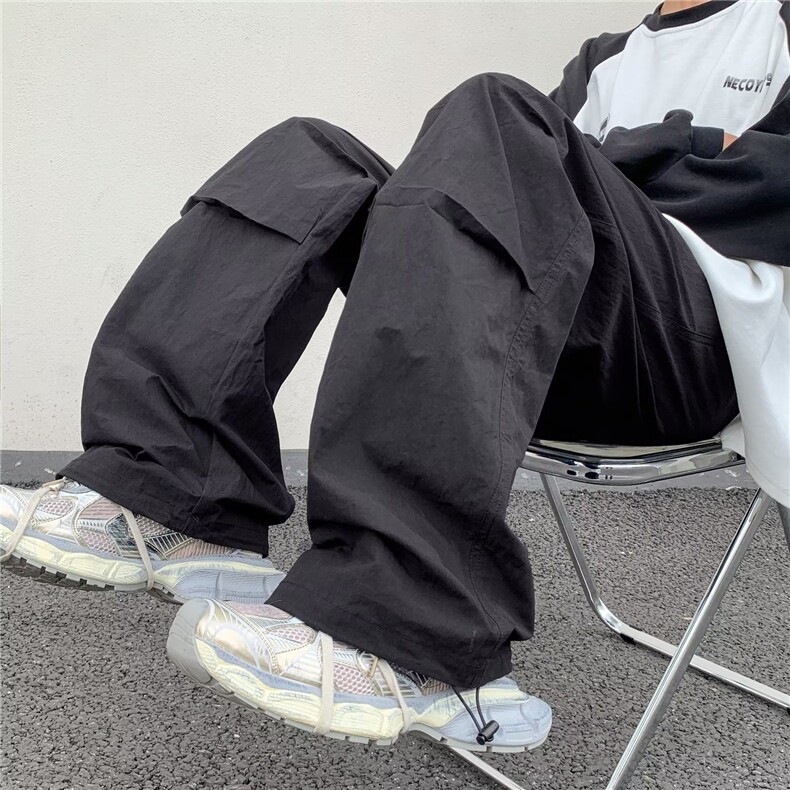 美式工装裤男女高街设计感抽绳嘻哈宽松束脚RJ11P43,男装休闲裤,星座1116-2