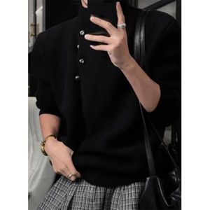 秋冬季高领毛衣男款设计高级感潮牌衣服痞帅风内搭打底衫 MGT51图片