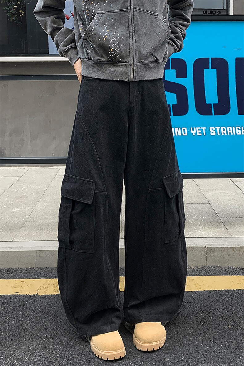 美式高街多口袋纯棉工装弯刀裤男大码镰刀裤K24079-特P60控108,男装休闲裤,电商A001-1
