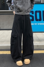美式高街多口袋纯棉工装弯刀裤男大码镰刀裤K24079-特P60控108，男装休闲裤，电商A001-1