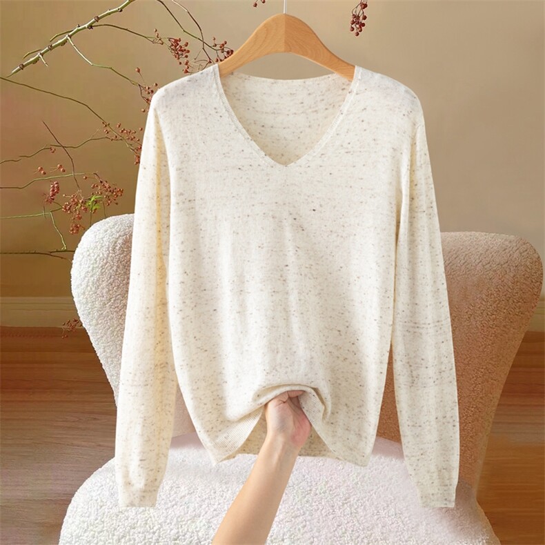 法式花纱针织打底衫女2025新精纺细毛圆领长袖内搭保暖miu系毛衣，女装针织衫/毛衣，众美斯特