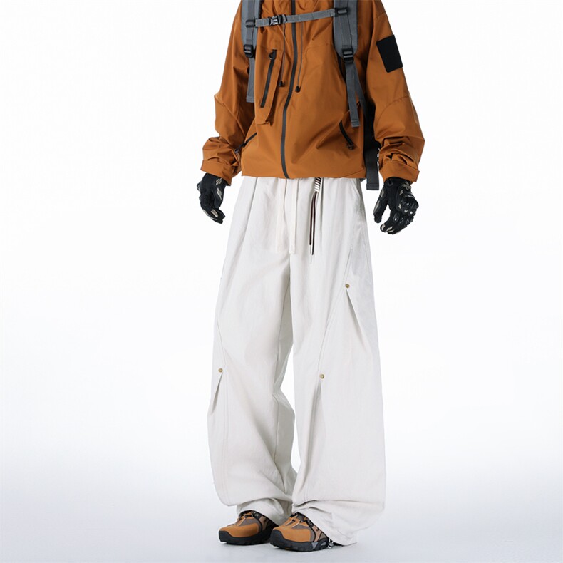 重磅工装裤男春季阔腿cleanfit拼接解构褶皱弯刀裤子K0261-P48,男装工装外套,星座308B-2