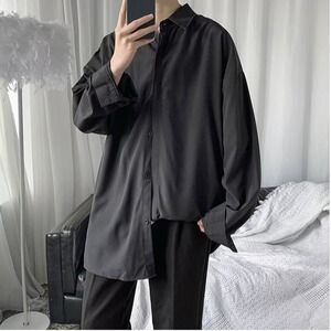wassup happy纯色长袖衬衫男春秋季2025新款潮牌简约休闲衬衣外套图片