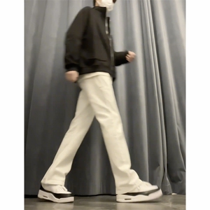 白色牛仔裤男cleanfit微喇裤子KZBNZ01-P53图片