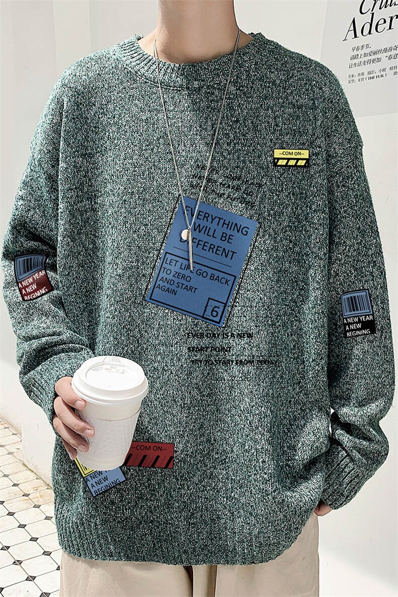 ！2023秋冬高品质男士圆领毛衣大码潮牌针织衫M215P50控68，男装针织衫/毛衣，电商B220