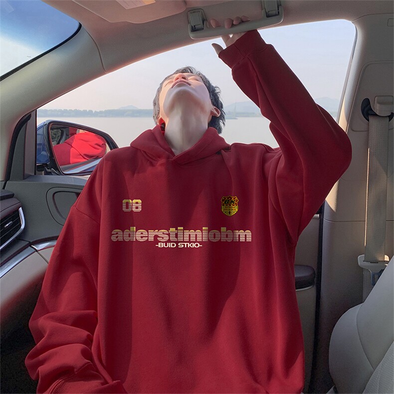 抖音得物供货可提供视频秋冬重磅美式宽松连帽卫衣WKD04,男装卫衣,电商A486