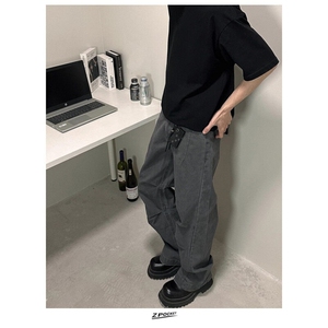 美式街头复古cleanfit潮牌休闲裤阔腿工装裤男女直筒裤子 N1098图片