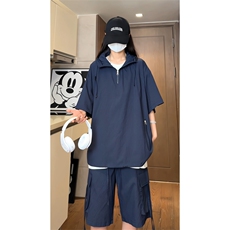 量大优供视频泡泡纱夏款连帽套装短袖短裤男XH74TZ-特P60，男装牛仔裤，电商B367