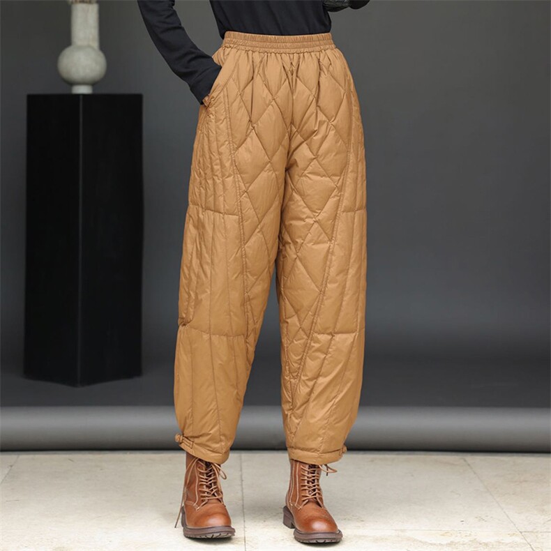 90%白鸭绒2023年冬季新款盘扣羽绒裤女,女装羽绒服,阳光伊恋