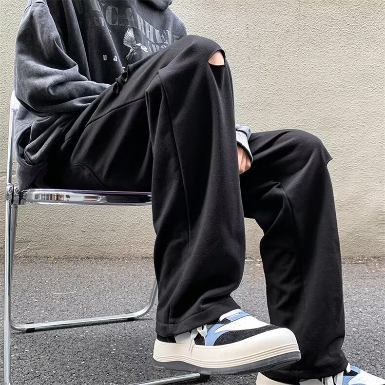 男秋季新款港风休闲裤阔腿卫裤KD28P35,男装休闲裤,星座1116-2