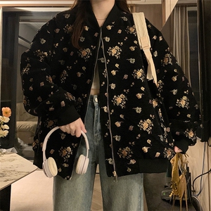 潮提花棒球外套女2025新款飞行员休闲夹克机车服上衣C704-88图片