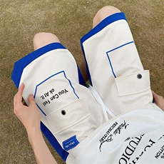休闲裤男韩版潮流高街字母口袋个性2026夏新款ins五分裤K4099-P32，男装牛仔裤，星座412